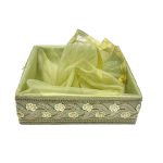 Regal green Satin Fabric Covered Gift Box with Golden Trim – Luxurious Keepsake and Presentation Case.|COLOUR-LIGHT GREEN| 10×10 Inch
