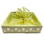 Regal green Satin Fabric Covered Gift Box with Golden Trim – Luxurious Keepsake and Presentation Case.|COLOUR-LIGHT GREEN| 12×12 Inch